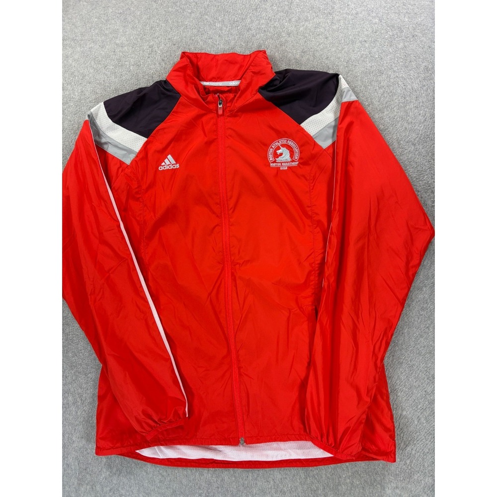 Boston Marathon 2018 Adidas Stitched Logo Running Jacket (Men's large) Orange